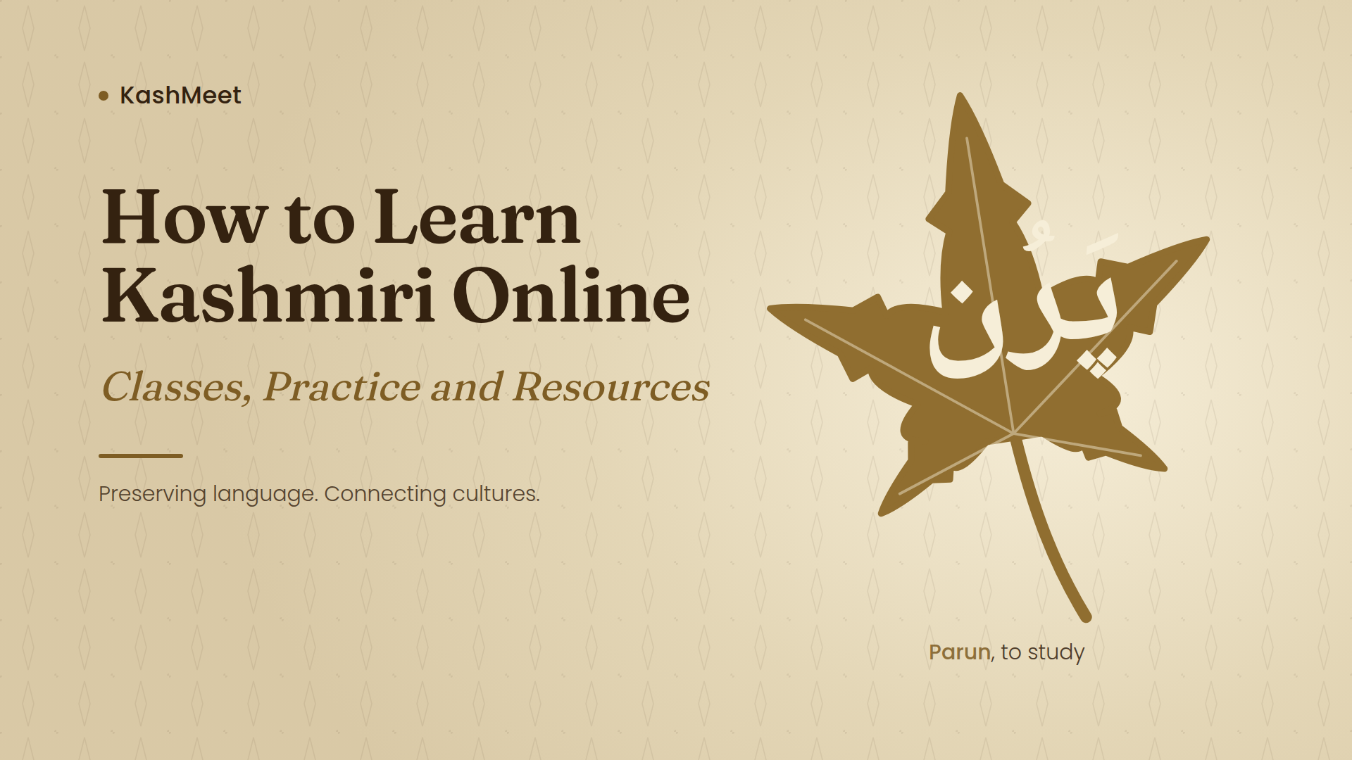 learn Kashmiri online with KashMeet